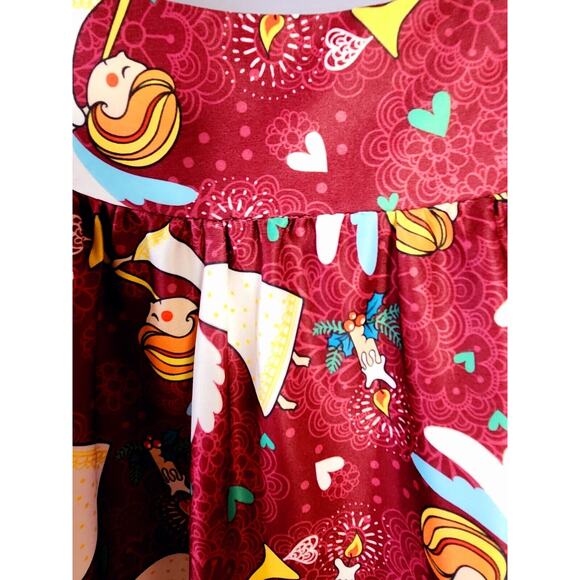 VTG 80s Anthony Richards House Dress MuuMuu Plus Sz 1X Pockets Christmas Angels - Picture 7 of 9